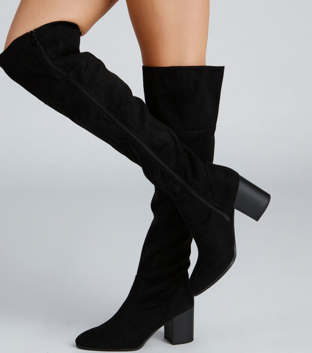 High Fashion Faux Suede Stacked Heel Boots are chic ladies' shoes to complete your best 2023 outfits. They come in a variety of trendy women's shoe styles like platforms and dressy low-heels, & are available in wide widths for better comfort.