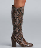 Chic Vixen Snake Faux Leather Boots are chic ladies' shoes to complete your best 2023 outfits. They come in a variety of trendy women's shoe styles like platforms and dressy low-heels, & are available in wide widths for better comfort.