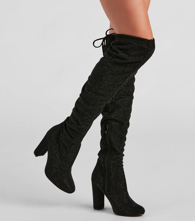 Be Dazzled Rhine Over The Knee Boots are chic ladies' shoes to complete your best 2023 outfits. They come in a variety of trendy women's shoe styles like platforms and dressy low-heels, & are available in wide widths for better comfort.