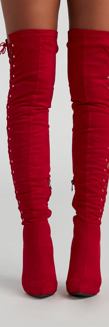 My Scene Lace Up Over The Knee Boots are chic ladies' shoes to complete your best 2023 outfits. They come in a variety of trendy women's shoe styles like platforms and dressy low-heels, & are available in wide widths for better comfort.