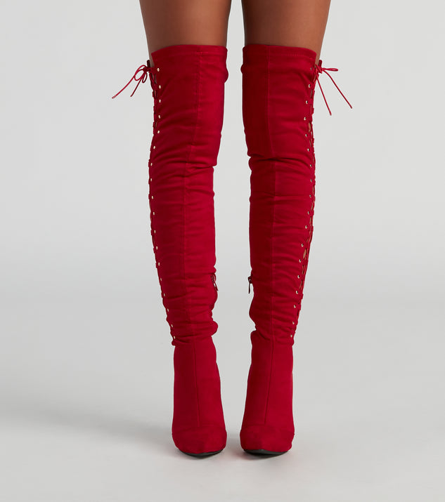 My Scene Lace Up Over The Knee Boots are chic ladies' shoes to complete your best 2023 outfits. They come in a variety of trendy women's shoe styles like platforms and dressy low-heels, & are available in wide widths for better comfort.