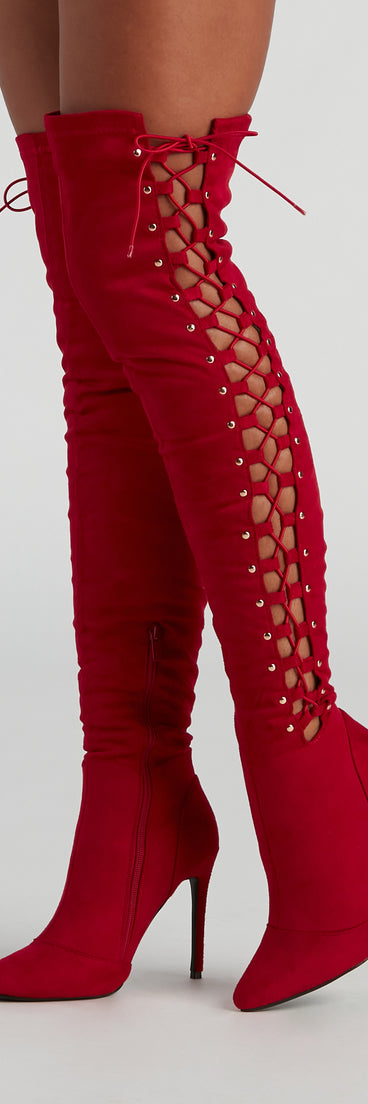 My Scene Lace Up Over The Knee Boots are chic ladies' shoes to complete your best 2023 outfits. They come in a variety of trendy women's shoe styles like platforms and dressy low-heels, & are available in wide widths for better comfort.