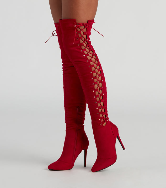 Lace up over sale the knee boots