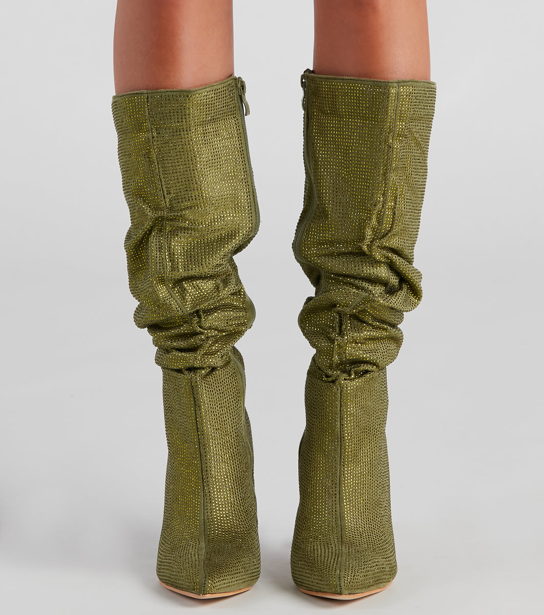 Shimmer Slouch Stiletto Boots & Windsor