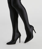 Runway Ready Legging Stiletto Boots are chic ladies' shoes to complete your best 2023 outfits. They come in a variety of trendy women's shoe styles like platforms and dressy low-heels, & are available in wide widths for better comfort.