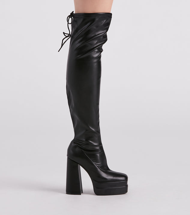 Bold Strut Faux Leather Thigh-High Boots | Windsor