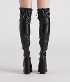 Bold Strut Faux Leather Thigh-High Boots are chic ladies' shoes to complete your best 2023 outfits. They come in a variety of trendy women's shoe styles like platforms and dressy low-heels, & are available in wide widths for better comfort.