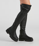 Edgy Sole Lug Knee High Boots are chic ladies' shoes to complete your best 2023 outfits. They come in a variety of trendy women's shoe styles like platforms and dressy low-heels, & are available in wide widths for better comfort.