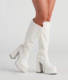 Rad And Retro Under The Knee Boots is a trendy pick to create 2023 concert outfits, festival dresses, outfits for raves, or to complete your best party outfits or clubwear!