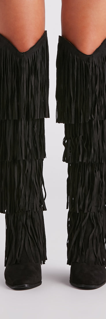 Shake It Off Fringe Cowgirl Boots are chic ladies' shoes to complete your best 2023 outfits. They come in a variety of trendy women's shoe styles like platforms and dressy low-heels, & are available in wide widths for better comfort.