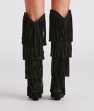 Shake It Off Fringe Cowgirl Boots are chic ladies' shoes to complete your best 2023 outfits. They come in a variety of trendy women's shoe styles like platforms and dressy low-heels, & are available in wide widths for better comfort.