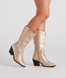 Western Glam Chrome Cowboy Boots is a trendy pick to create 2023 concert outfits, festival dresses, outfits for raves, or to complete your best party outfits or clubwear!