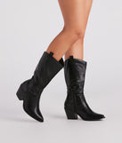 On A Western Kick Cowboy Boots is a trendy pick to create 2023 concert outfits, festival dresses, outfits for raves, or to complete your best party outfits or clubwear!
