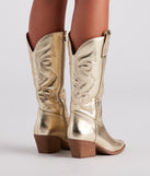 Western Shine Metallic Cowboy Boots are chic ladies' shoes to complete your best 2023 outfits. They come in a variety of trendy women's shoe styles like platforms and dressy low-heels, & are available in wide widths for better comfort.