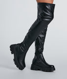 In Command Platform Faux Leather Over-The-Knee Boots