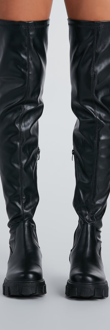 In Command Platform Faux Leather Over-The-Knee Boots