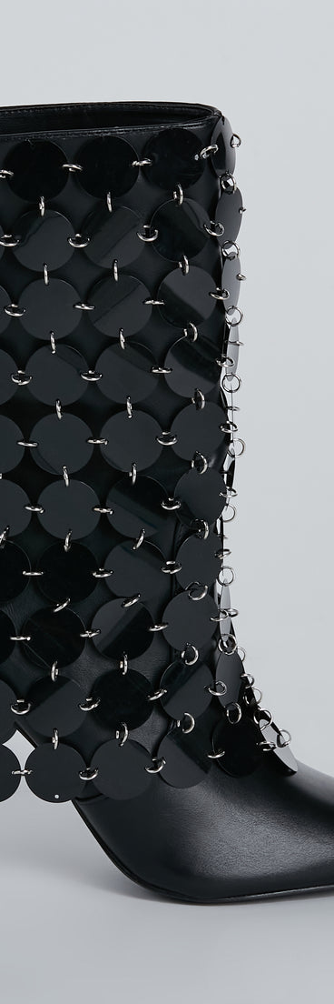 Flashy Glam Sequin Stiletto Boots is a fire pick to create a concert outfit, 2024 festival looks, outfits for raves, or to complete your best party outfits or clubwear!