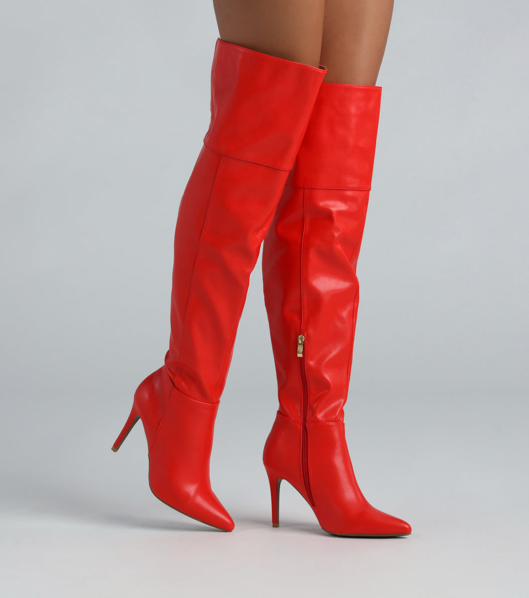 Dare To Be Bold Faux Leather Over-The-Knee Boots