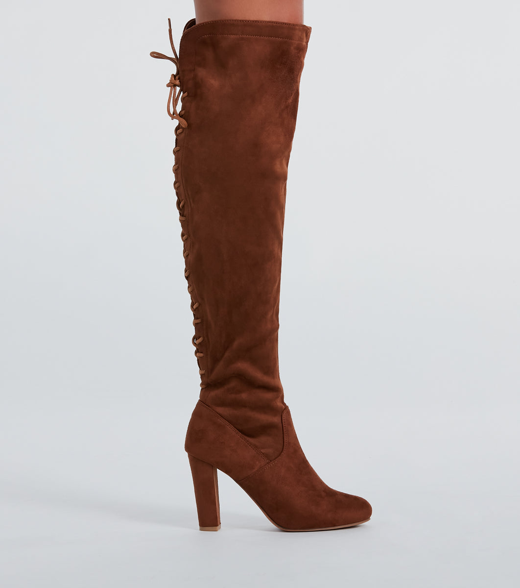 Strut Your Stuff Lace-Up Over-The-Knee Boots & Windsor