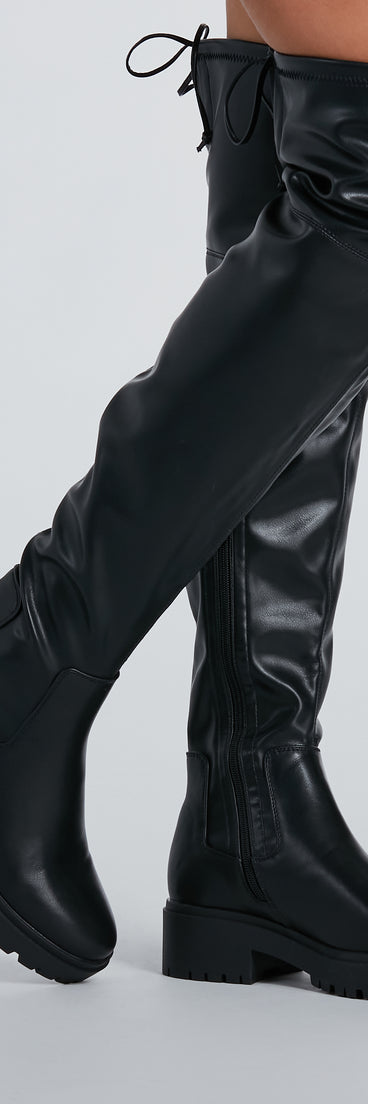 Stomp It Up Thigh-High Lug Boots