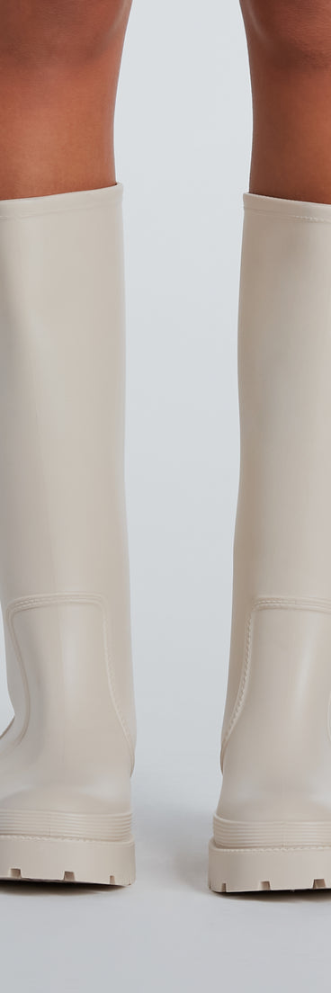 Trendy Statement Platform Under-The-Knee Boots