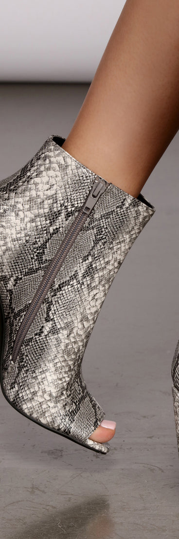 Very Venomous Peep Toe Booties for 2022 festival outfits, festival dress, outfits for raves, concert outfits, and/or club outfits