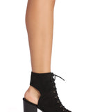 All Laced Up Peep Toe Booties for 2022 festival outfits, festival dress, outfits for raves, concert outfits, and/or club outfits
