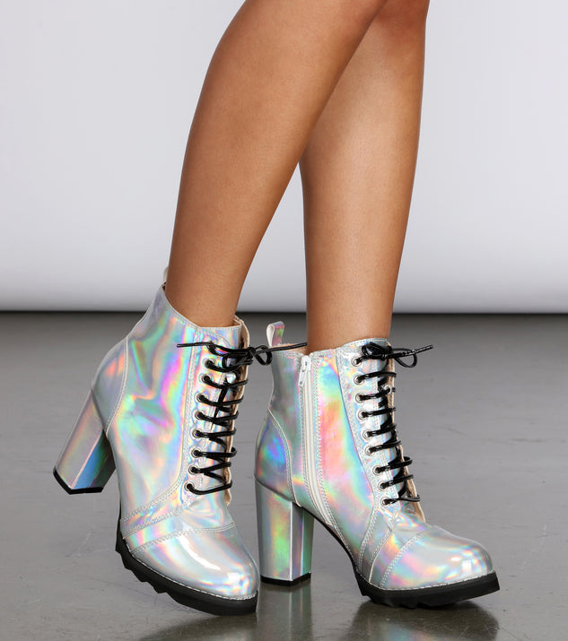 Hologram combat boots top