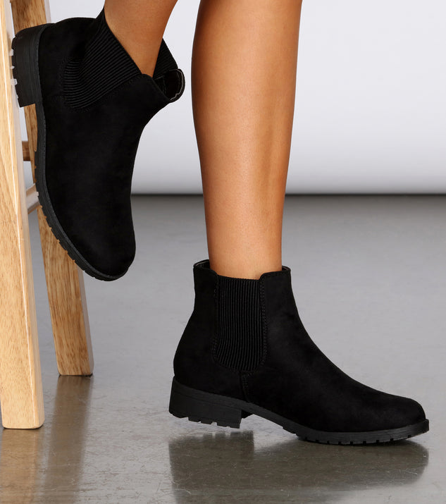 Easy Going Faux Suede Ankle Booties are chic ladies' shoes to complete your best 2023 outfits. They come in a variety of trendy women's shoe styles like platforms and dressy low-heels, & are available in wide widths for better comfort.