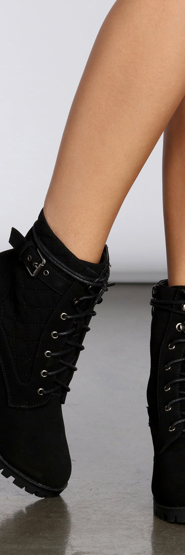 Walk My Way Quilted Faux Suede Booties are chic ladies' shoes to complete your best 2023 outfits. They come in a variety of trendy women's shoe styles like platforms and dressy low-heels, & are available in wide widths for better comfort.