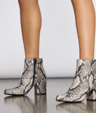 Goodnight Hiss Snake Print Booties for 2022 festival outfits, festival dress, outfits for raves, concert outfits, and/or club outfits