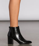 So Sleek Crock Block Heel Booties is a trendy pick to create 2023 concert outfits, festival dresses, outfits for raves, or to complete your best party outfits or clubwear!