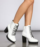 Gemstone Babe Faux Leather Lug Boots is a trendy pick to create 2023 concert outfits, festival dresses, outfits for raves, or to complete your best party outfits or clubwear!