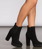 Walk In The Park Lug Heeled Booties is a trendy pick to create 2023 concert outfits, festival dresses, outfits for raves, or to complete your best party outfits or clubwear!