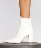 Closet Staple Faux Leather Ankle Booties is a trendy pick to create 2023 concert outfits, festival dresses, outfits for raves, or to complete your best party outfits or clubwear!
