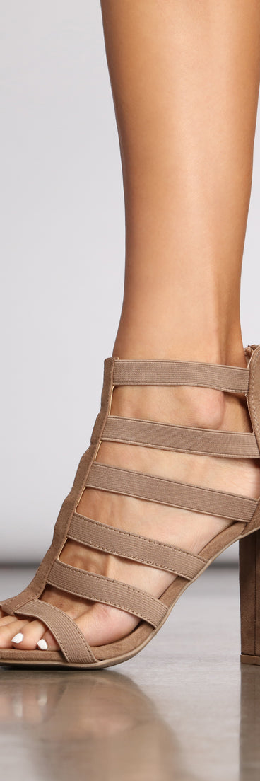 Treat Yourself Caged Block Heels are chic ladies' shoes to complete your best 2023 outfits. They come in a variety of trendy women's shoe styles like platforms and dressy low-heels, & are available in wide widths for better comfort.