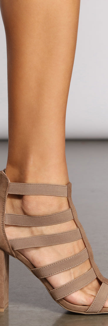 Treat Yourself Caged Block Heels are chic ladies' shoes to complete your best 2023 outfits. They come in a variety of trendy women's shoe styles like platforms and dressy low-heels, & are available in wide widths for better comfort.