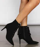 Lace Up Faux Nubuck Stiletto Booties are chic ladies' shoes to complete your best 2023 outfits. They come in a variety of trendy women's shoe styles like platforms and dressy low-heels, & are available in wide widths for better comfort.