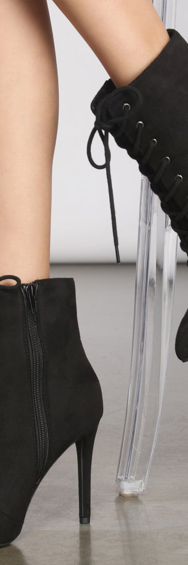 On Point Lace Up Stiletto Booties are chic ladies' shoes to complete your best 2023 outfits. They come in a variety of trendy women's shoe styles like platforms and dressy low-heels, & are available in wide widths for better comfort.