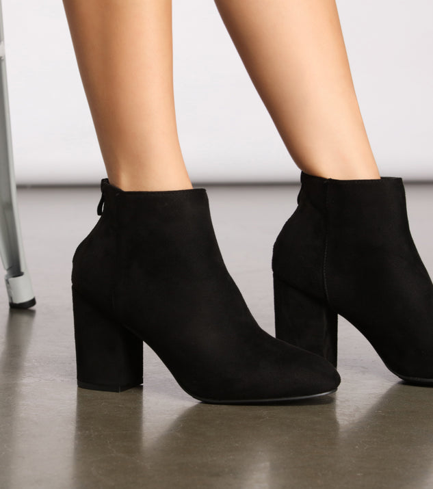 Slay In Basic Faux Suede Booties are chic ladies' shoes to complete your best 2023 outfits. They come in a variety of trendy women's shoe styles like platforms and dressy low-heels, & are available in wide widths for better comfort.