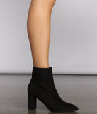 Faux Suede Pointed Toe Block Heel Booties are chic ladies' shoes to complete your best 2023 outfits. They come in a variety of trendy women's shoe styles like platforms and dressy low-heels, & are available in wide widths for better comfort.