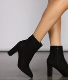 Faux Suede Pointed Toe Block Heel Booties are chic ladies' shoes to complete your best 2023 outfits. They come in a variety of trendy women's shoe styles like platforms and dressy low-heels, & are available in wide widths for better comfort.