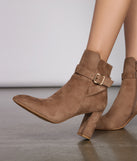 Chic Buckle Detail Pointed Toe Booties are chic ladies' shoes to complete your best 2023 outfits. They come in a variety of trendy women's shoe styles like platforms and dressy low-heels, & are available in wide widths for better comfort.