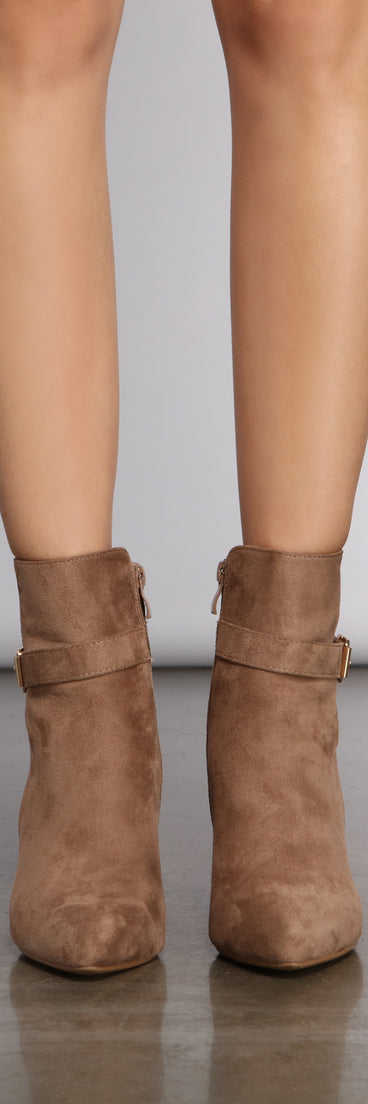 Chic Buckle Detail Pointed Toe Booties are chic ladies' shoes to complete your best 2023 outfits. They come in a variety of trendy women's shoe styles like platforms and dressy low-heels, & are available in wide widths for better comfort.