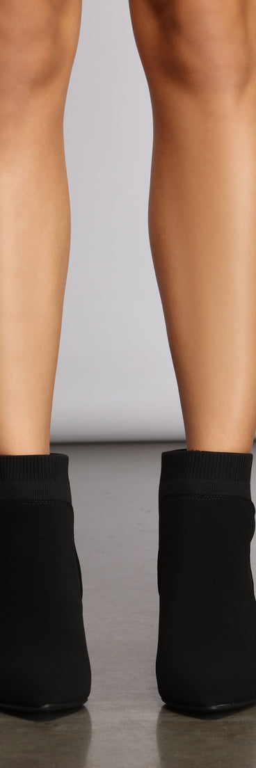 Faux Nubuck Block Heel Sock Booties are chic ladies' shoes to complete your best 2023 outfits. They come in a variety of trendy women's shoe styles like platforms and dressy low-heels, & are available in wide widths for better comfort.