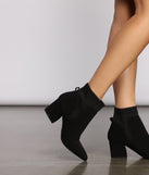 Faux Nubuck Block Heel Sock Booties are chic ladies' shoes to complete your best 2023 outfits. They come in a variety of trendy women's shoe styles like platforms and dressy low-heels, & are available in wide widths for better comfort.