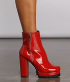 Red Hot Faux Patent Leather Lug Booties are chic ladies' shoes to complete your best 2023 outfits. They come in a variety of trendy women's shoe styles like platforms and dressy low-heels, & are available in wide widths for better comfort.