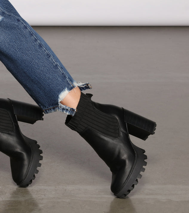 Ever So Edgy Lug Sole Heeled Boots Windsor
