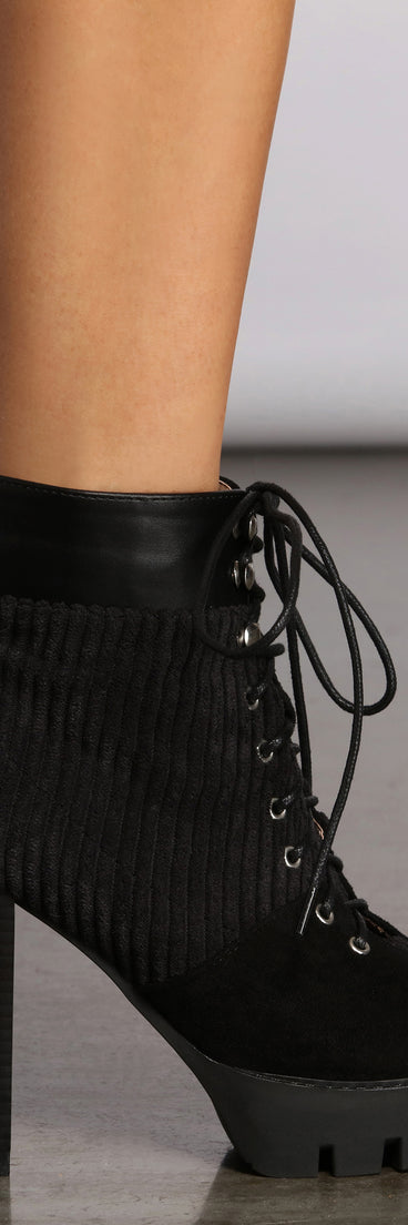 Stacked On Faux Suede Lug Sole Booties are chic ladies' shoes to complete your best 2023 outfits. They come in a variety of trendy women's shoe styles like platforms and dressy low-heels, & are available in wide widths for better comfort.