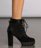 Stacked On Faux Suede Lug Sole Booties are chic ladies' shoes to complete your best 2023 outfits. They come in a variety of trendy women's shoe styles like platforms and dressy low-heels, & are available in wide widths for better comfort.